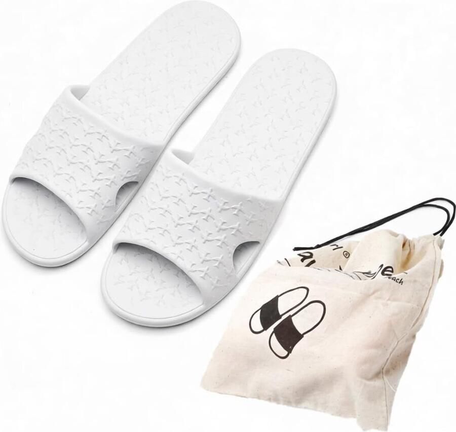 Sloffen voor en Draagbare Opvouwbare Pantoffels met Opbergtas Zacht Comfortabel Antislip Sneldrogend voor Thuis Badkamer Douche Zwem Strandsandalen