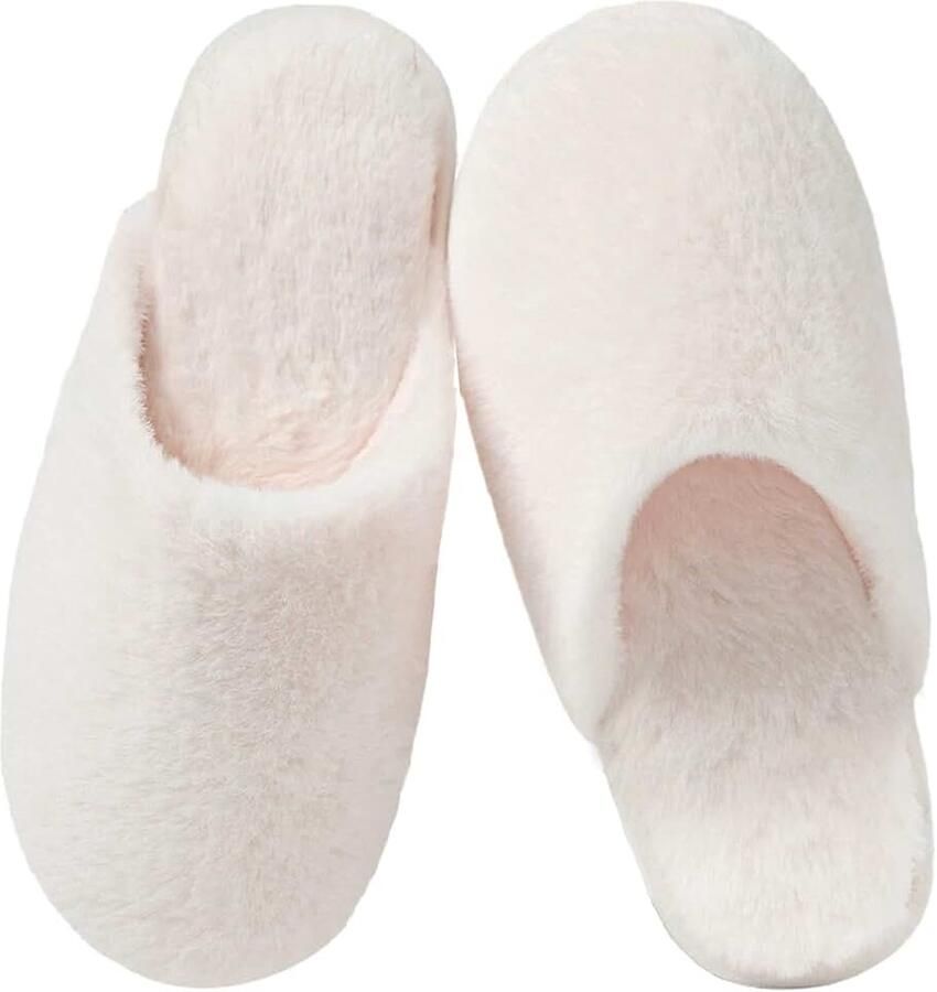 Sloffen Winter Warme Pluche Gezellige Fluffy Pantoffels Gevoerd Zacht Antislip Unisex met Memory Foam Lekker Dik Comfortabel