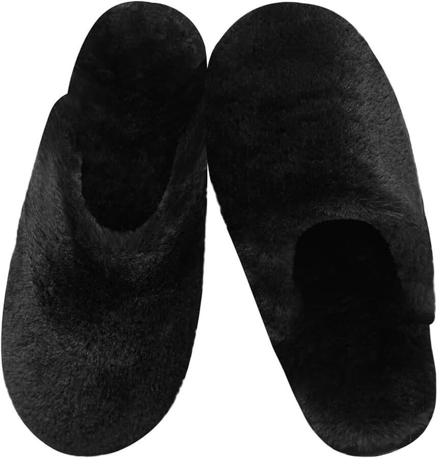 Sloffen Winter Warme Pluche Gezellige Fluffy Pantoffels Gevoerd Zacht Antislip Unisex met Memory Foam Lekker Dik Comfortabel
