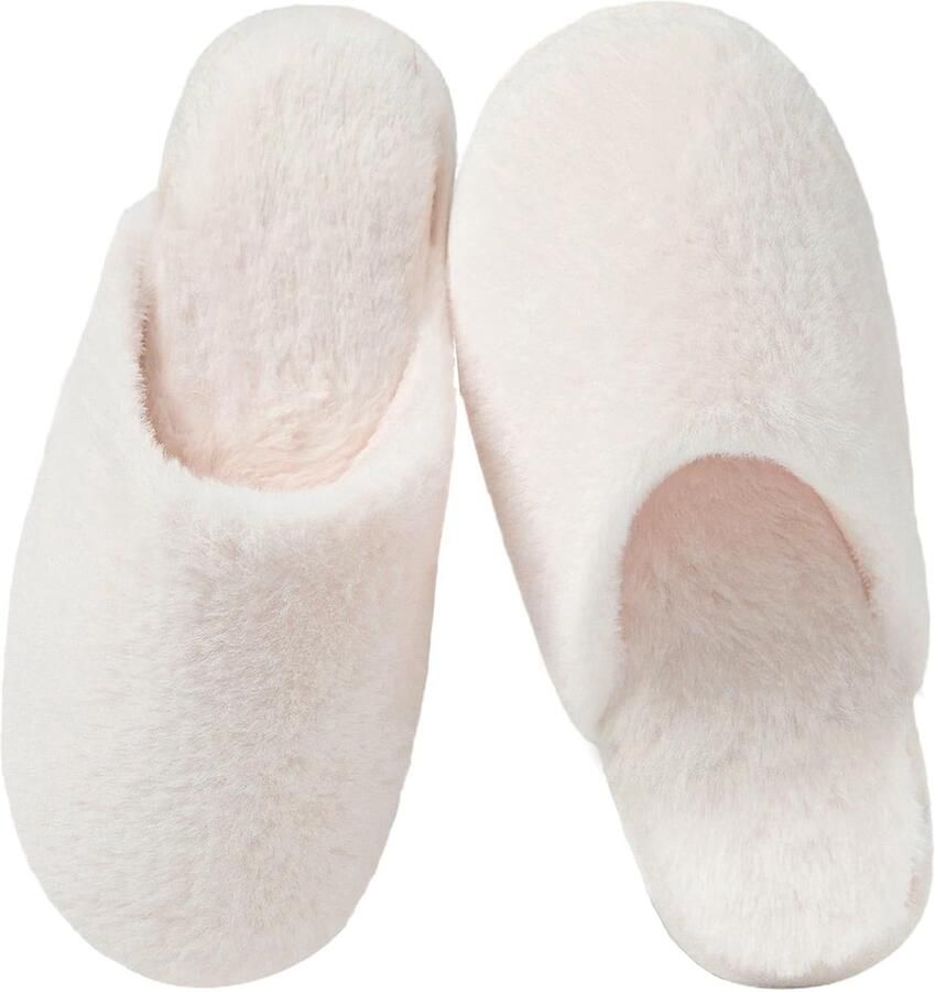 Sloffen Winter Warme Pluche Gezellige Fluffy Pantoffels Gevoerd Zacht Antislip Unisex met Memory Foam Lekker Dik Comfortabel