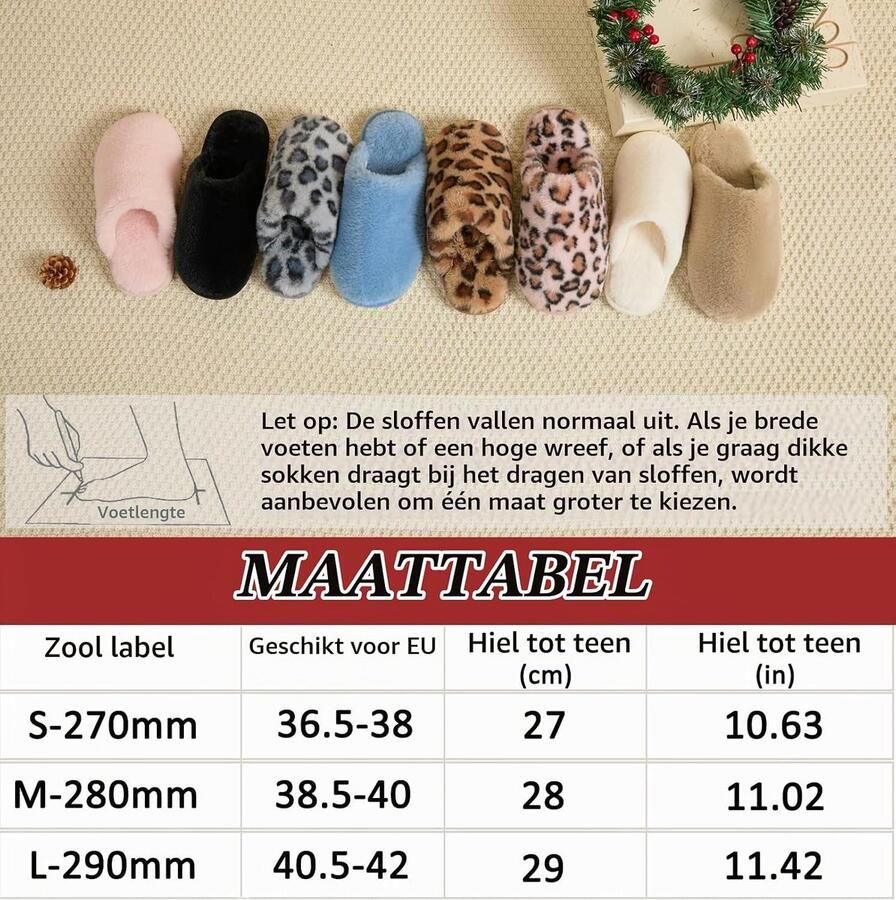 Sloffen Winter Warme Pluche Gezellige Fluffy Pantoffels Gevoerd Zacht Antislip Unisex met Memory Foam Lekker Dik Comfortabel