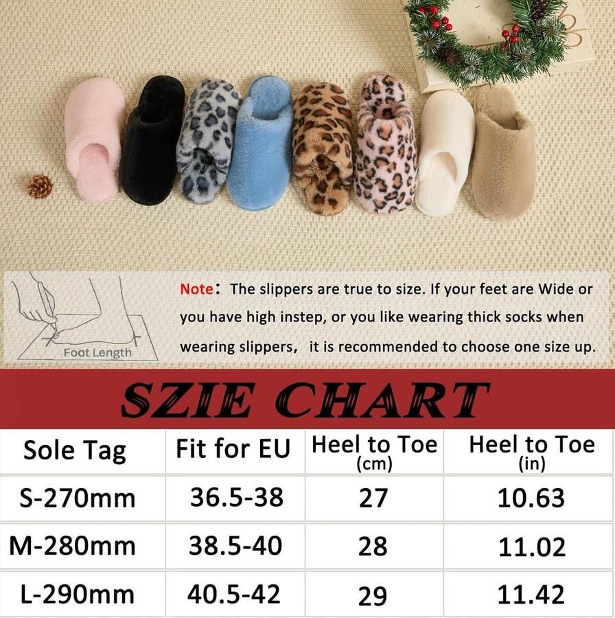 Sloffen Winter Warme Pluche Gezellige Fluffy Pantoffels Gevoerd Zacht Antislip Unisex met Memory Foam Lekker Dik Comfortabel