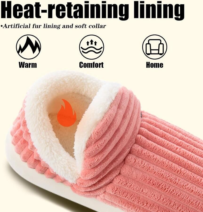 Sloffen Warm Winter Fuzzy Zacht Plat Pluche Pantoffels Antislip Lichtgewicht Outdoor Indoor- met super kwaliteit - Foto 2