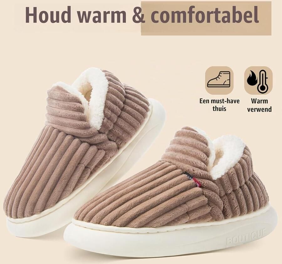 Sloffen Warm Winter Fuzzy Zacht Plat Pluche Pantoffels Antislip Lichtgewicht Outdoor Indoor- met super kwaliteit