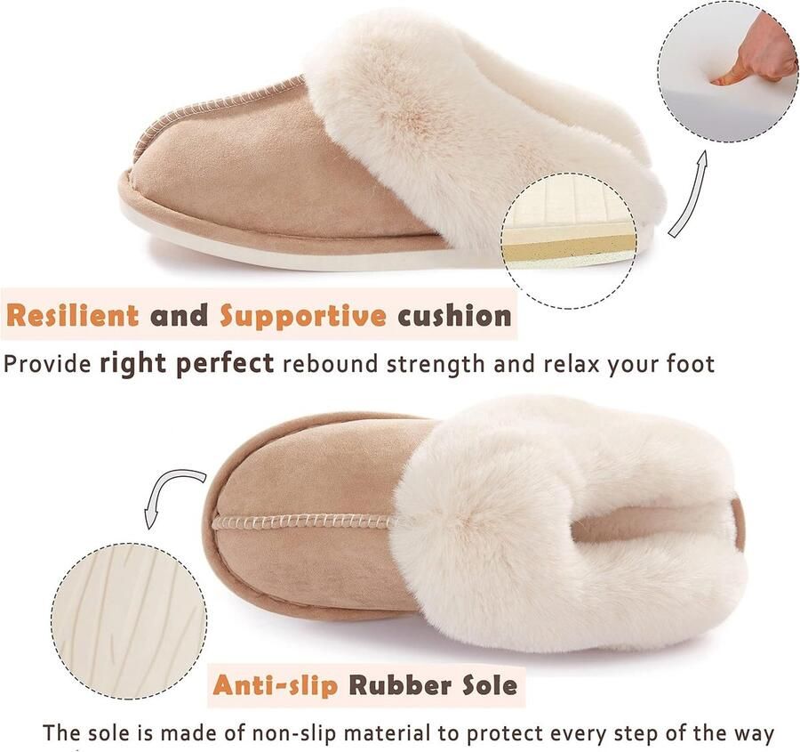 Sloffen Warm Winter Slippers Nepbont Zacht Plat Pluche Pantoffels Antislip Outdoor Indoor