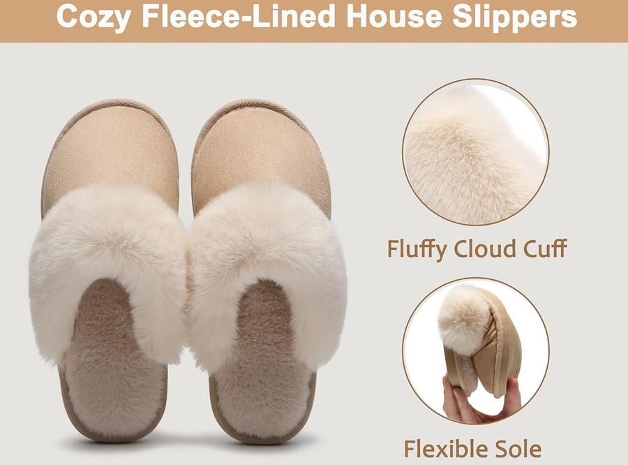 Sloffen Warm Winter Slippers Nepbont Zacht Plat Pluche Pantoffels Antislip Outdoor Indoor