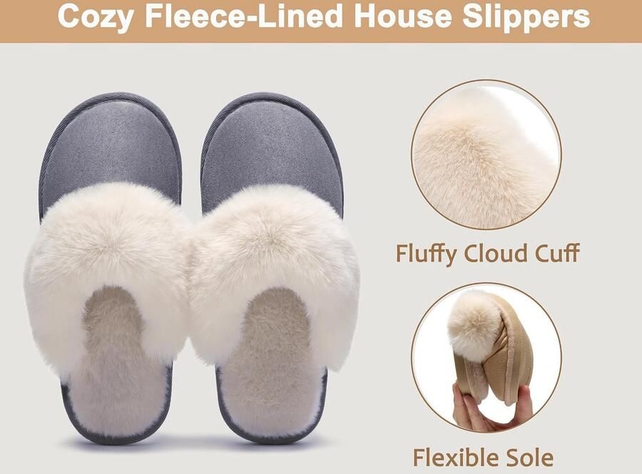 Sloffen Warm Winter Slippers Nepbont Zacht Plat Pluche Pantoffels Antislip Outdoor Indoor