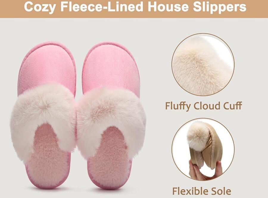 Sloffen Warm Winter Slippers Nepbont Zacht Plat Pluche Pantoffels Antislip Outdoor Indoor