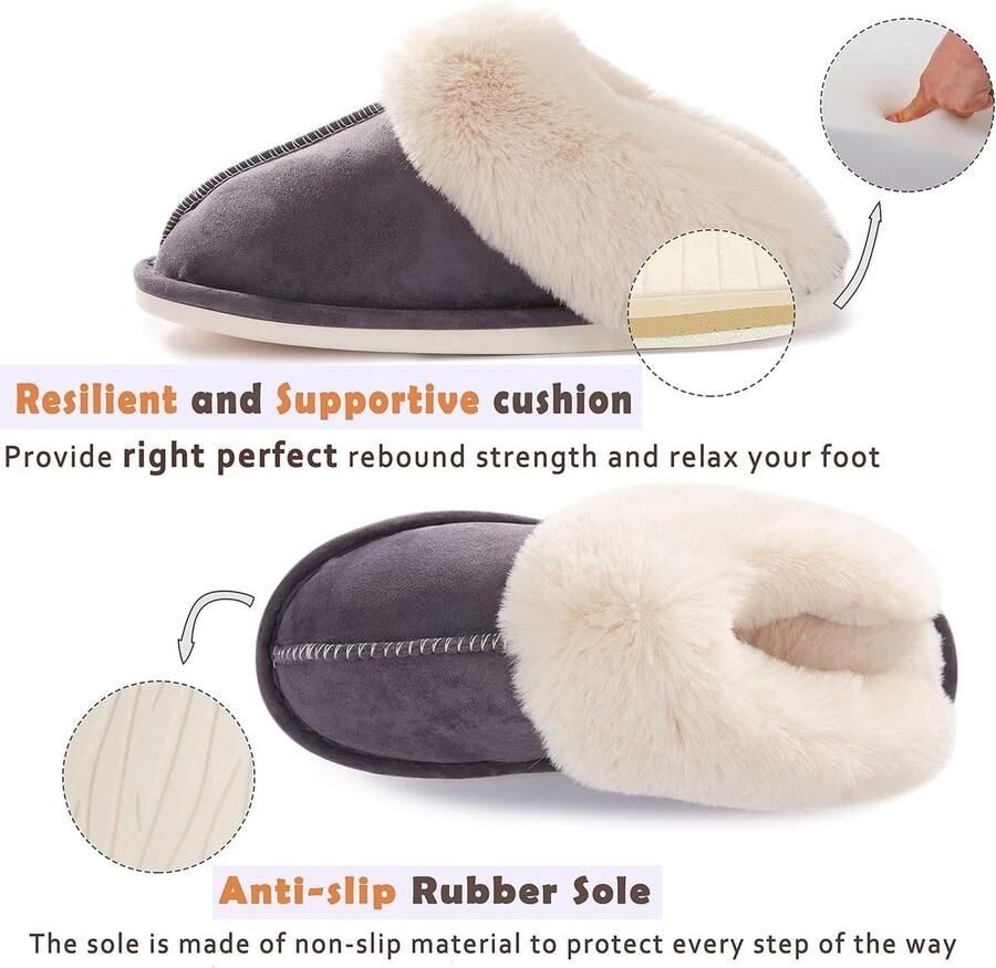 Sloffen Warm Winter Slippers Nepbont Zacht Plat Pluche Pantoffels Antislip Outdoor Indoor