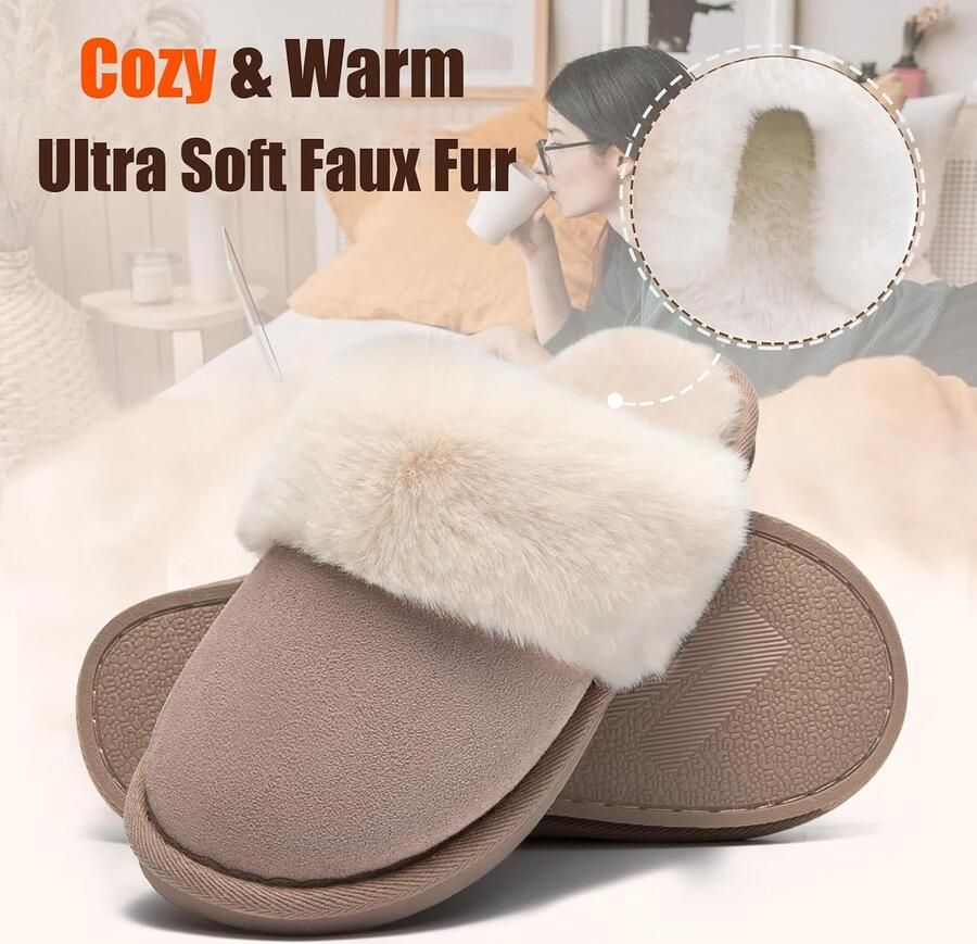 Sloffen Warm Winter Slippers Zacht Plat Pluche Pantoffels Antislip Comfortabele Outdoor Indoor