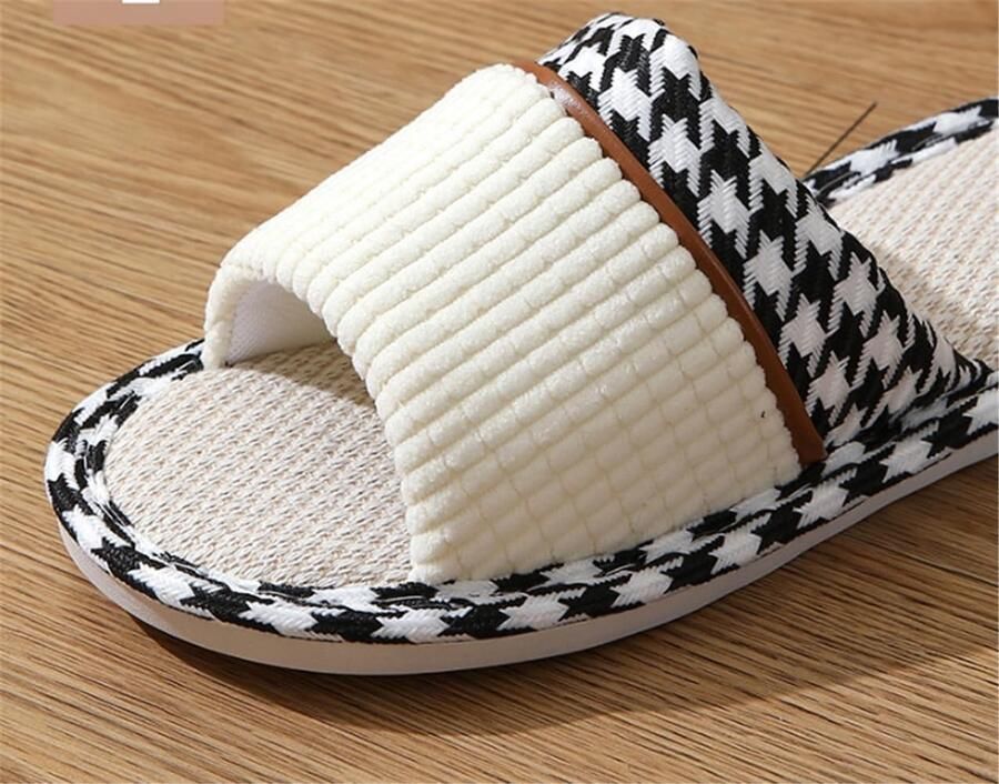 Sloffen Wasbaar Slippers Corduroy Gastenpantoffels Viltpantoffels Comfortabele Open Teen House Slipper