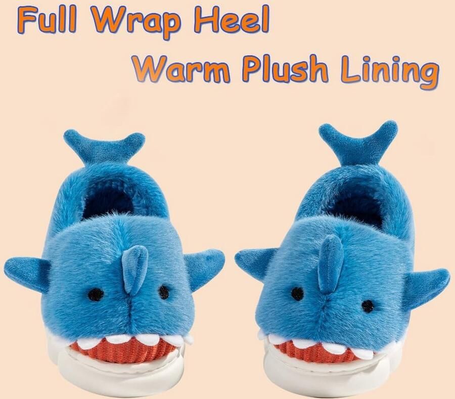 Sloffen Winter Warme Pluche Pantoffels Antislip Leuke Haaien Zachte Huisschoenen