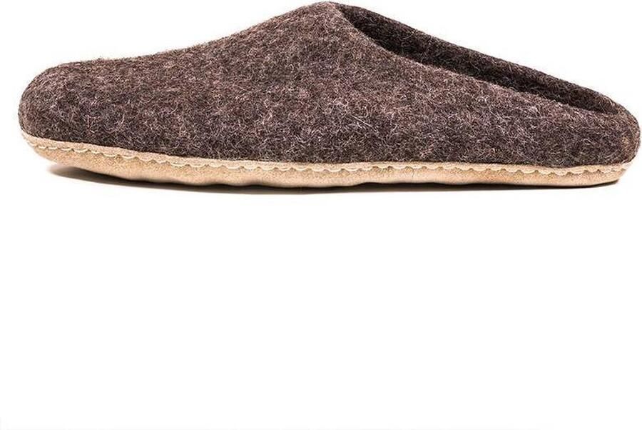Sloffen wol schoenmaat bruin gemêleerd - Foto 2