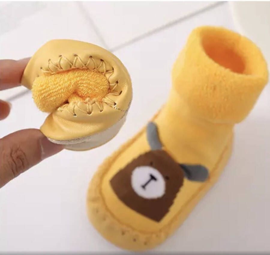 Slofjes Baby Beer Voetlengte 11 5 CM Anti-Slip Zooltje Kraamcadeautje Unisex