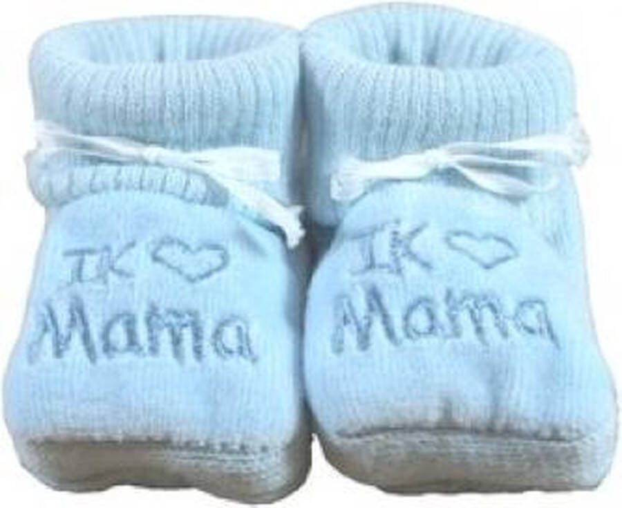 Slofjes ik hartje mama Blauw