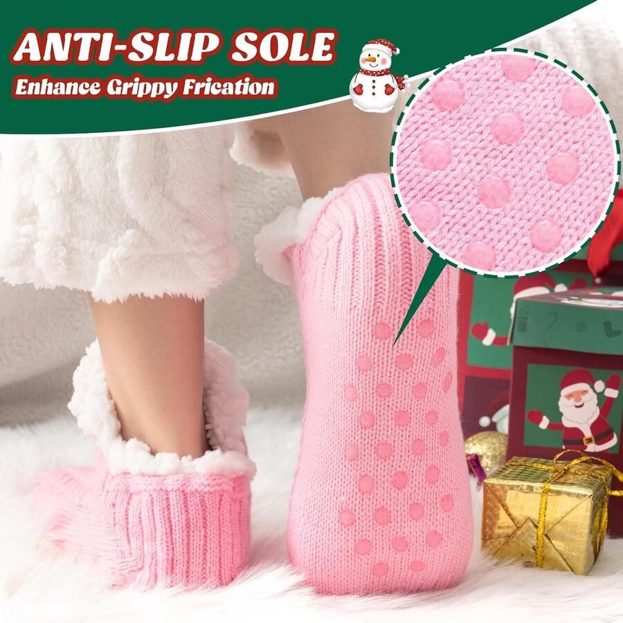 Slofsokken Dikke Pluizige Sokken met Antislip Gezellige Warme Winter Non-Slip Sokken Cadeaus Indoor Thuis Huis Bed