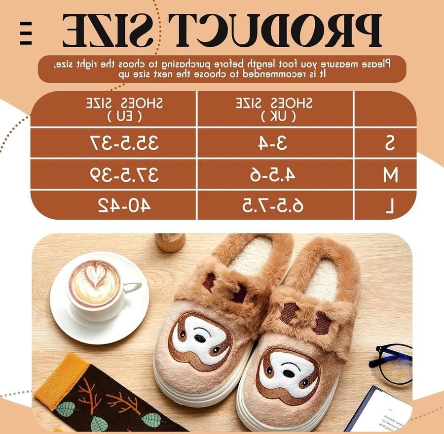 Zachte en Fluffy Sloth Slippers met Bijpassende Sokken voor Dames Ideale Kerstcadeaus Warme en Comfortabele Binnen Schoenen met Antislip Onderkant