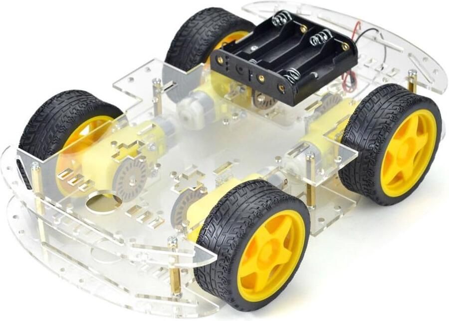 Smart Motor Robot Car Battery Box Chassis Kit Speed Encoder voor Arduino Vier Tours