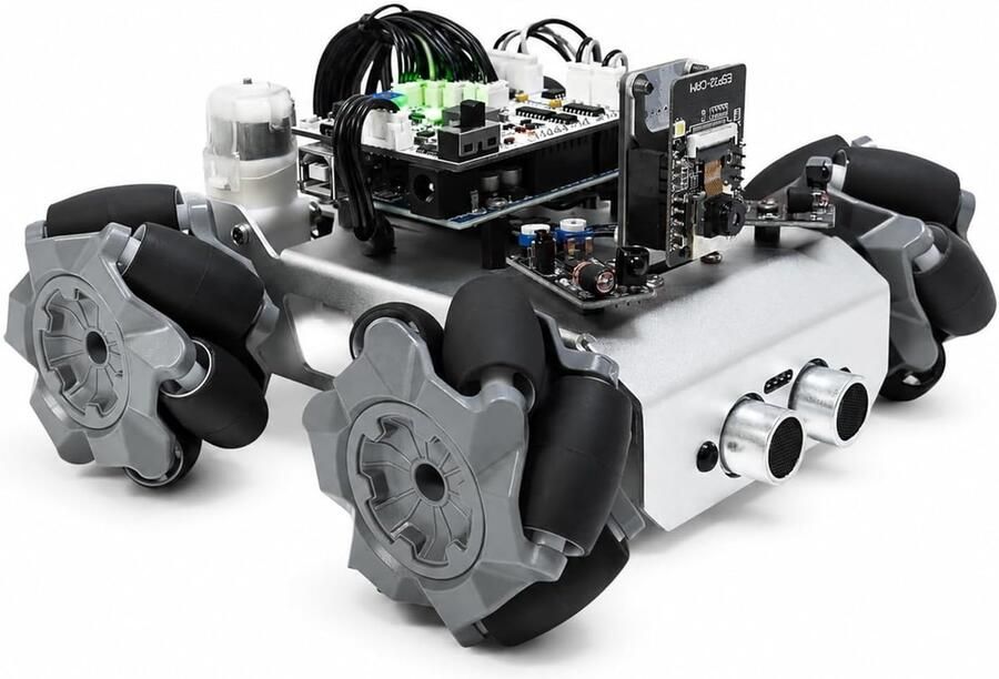 Smart Robot Autoset compatibel met Arduino UNO R3 4WD omnidirectionele beweging FPV ESP32 CAM APP Romote Control enz. leerrobot-kit voor volwassenen