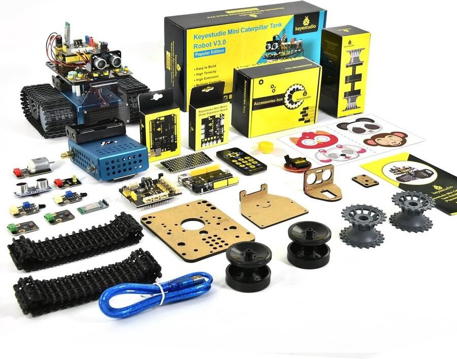 Smart Robot Car Kit V2 compatibel met Arduino IDE elektronica bouwdoos met microcontroller Line Tracking Module ultrasone sensor Bluetooth-module auto robot speelgoed voor kinderen