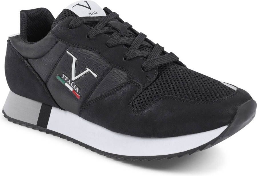 19v69 Italia Zwarte Synthetisch Leren Sneaker Black Heren