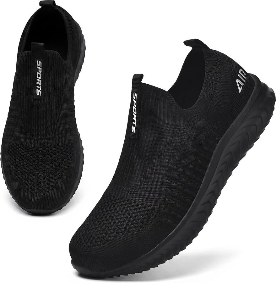 Sneaker vrouwen 36 zwart slipvrij lichtgewicht voor wandelen ShopVlot