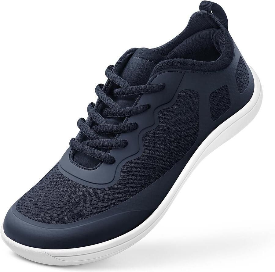 Sneakers Dames Comfortabele Zero Drop Schoenen met Uitneembare Memory Foam Binnenzool voor Dagelijks Gebruik Maat Marine 41 EU Breed