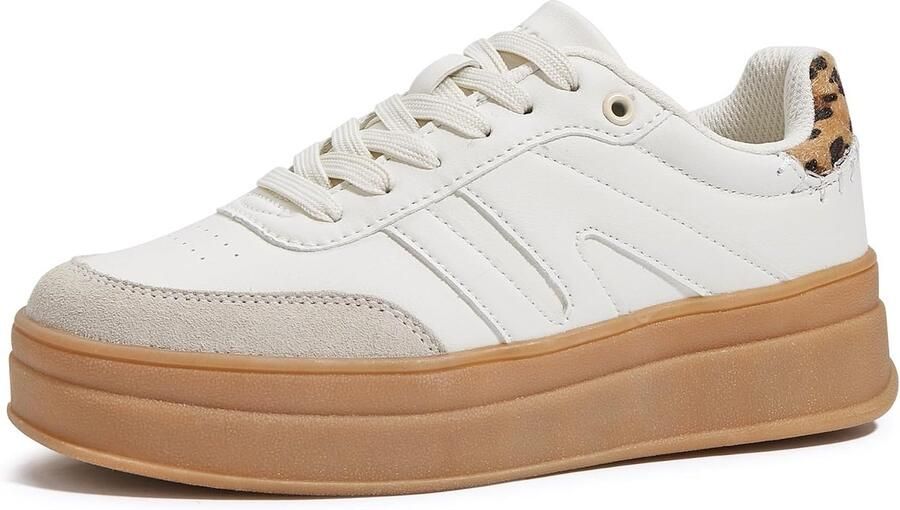 Sneakers dames platform retro casual stijl dikke rubberen zool trendy voetbed SnelShoppen