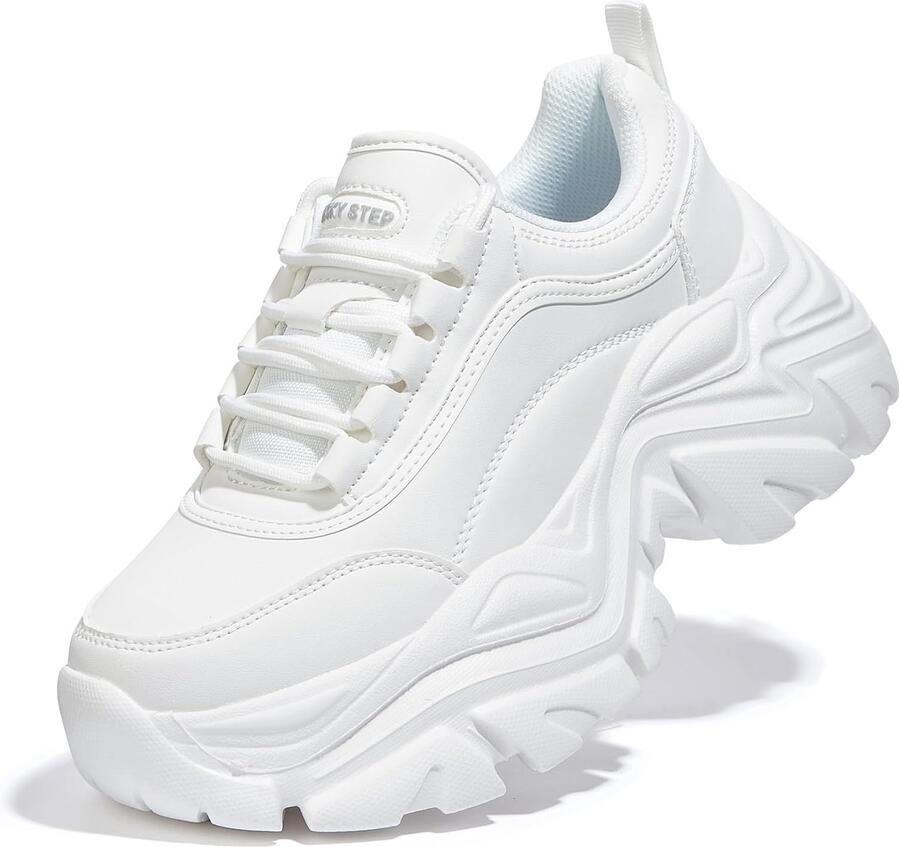 Sneakers dames platform retro wedge zool modieus met dikke zool casual stadslook ShopVlot