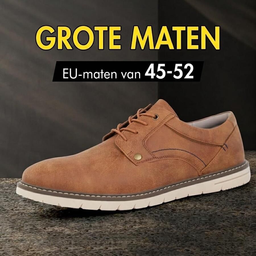 Sneakers heren plus comfortabele veterschoenen casual stijl ideaal voor dagelijks gebruik ShopVlot