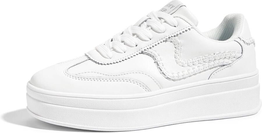 Sneakers met dikke zool Modieuze alledaagse schoenen voor wandelingen Bamboezool & gestikte details