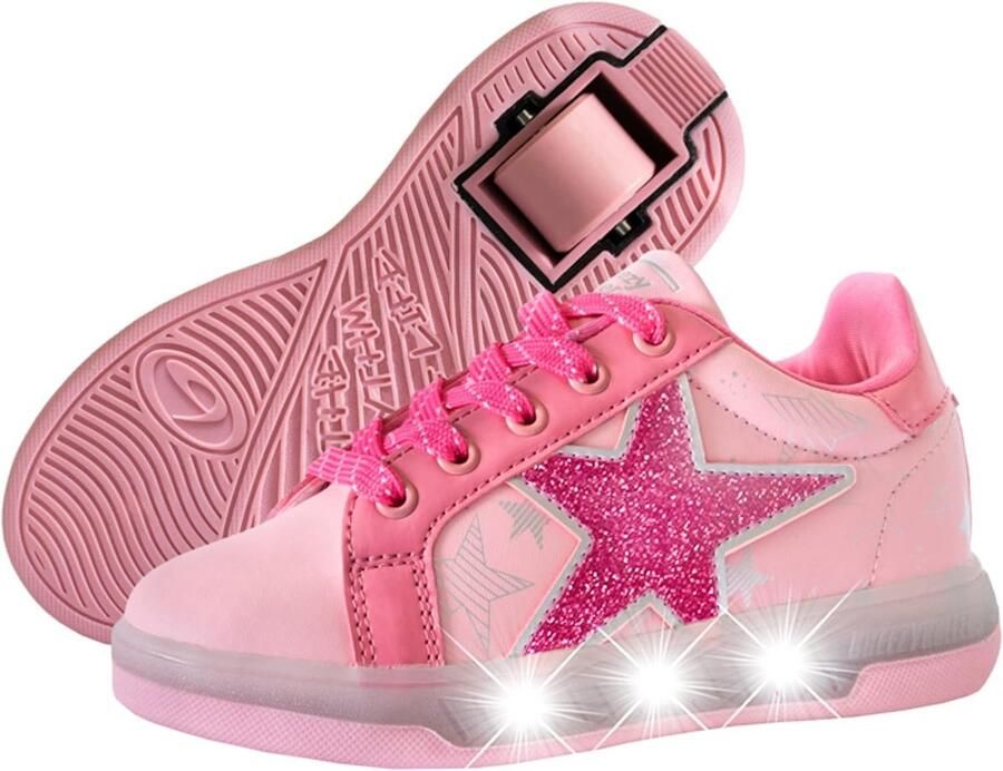 Sneakers met Wielen voor Meisjes LED Lichtjes en Skatefunctie Kinderschoenen