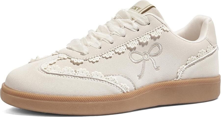 Sneakers Organza Lint Lace-Up Mode Vintage Gum Zool Trendy Leuke Schoenen