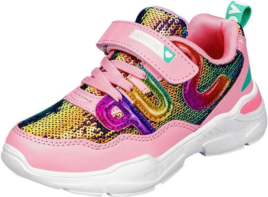 Meisjessneakers Sparkle Scales Sneaker Kinderschoenen met Klittenbandsluiting (28-38 EU)