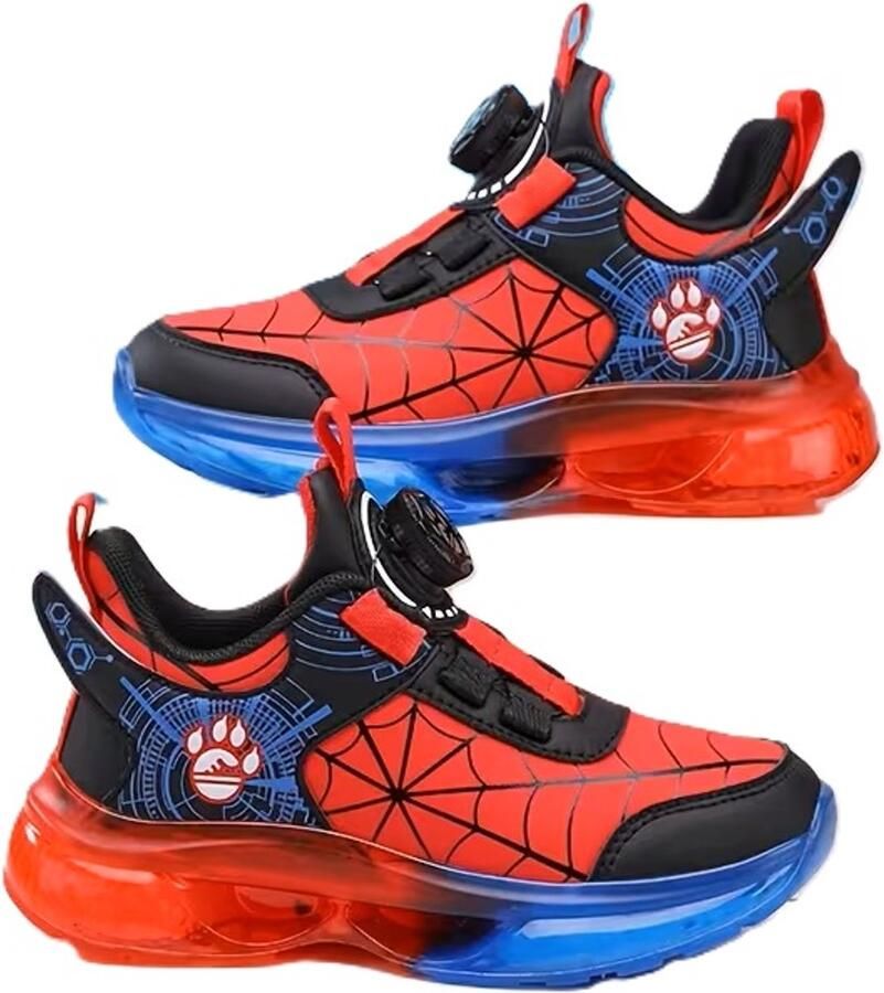 Sneakers spinnenweb rood casual draaibare sluiting PVC zool