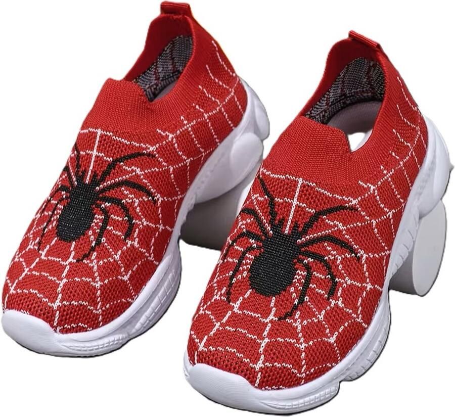 Sneakers spinnenweb spin rood casual instappers