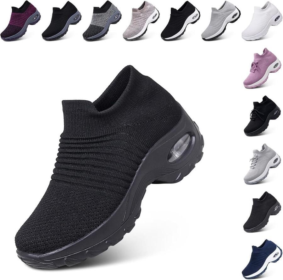 Sneakers voor dames sportschoenen sneakers tennis lucht hardlopen fitness gym atletisch gebreid ademend comfortabel outdoor zwart blauw roze kaki wit
