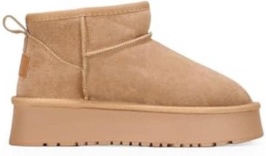 Sneeuwlaarzen van splitleer met lage schacht en plateauzool voor dames