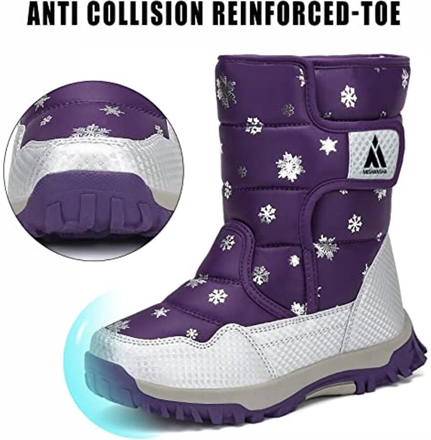 Sneeuwlaarzen voor Kinderen Antislip Warm Gevoerd Outdoor Paars