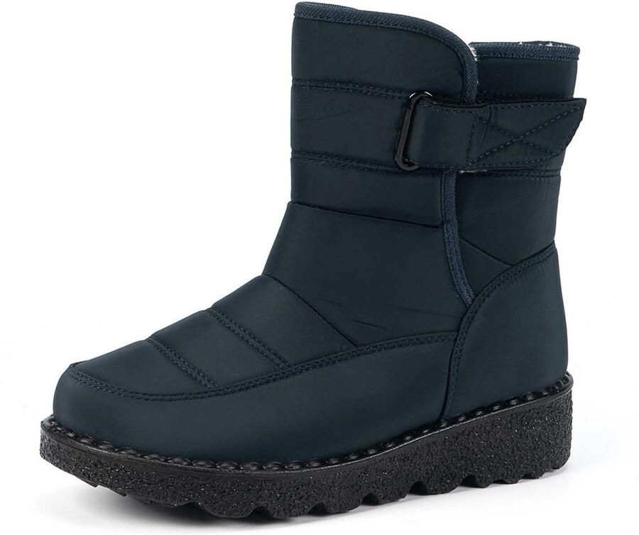 Sneeuwlaarzen -Winter Sneeuwlaars Dames Waterdichte Sneeuwlaarzen Winter Voerd Warme -Zwart