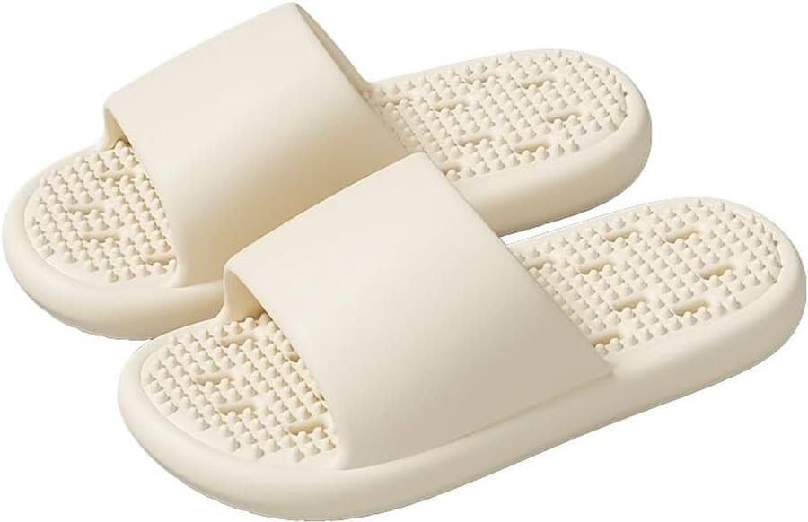 Sneldrogende badslippers voor en lichtgewicht antislip doucheslippers van EVA-materiaal Wit