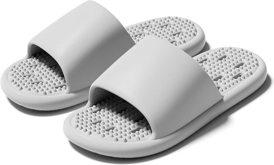 Sneldrogende badslippers voor en heren- lichtgewicht antislip doucheslippers van EVA-materiaal grijs