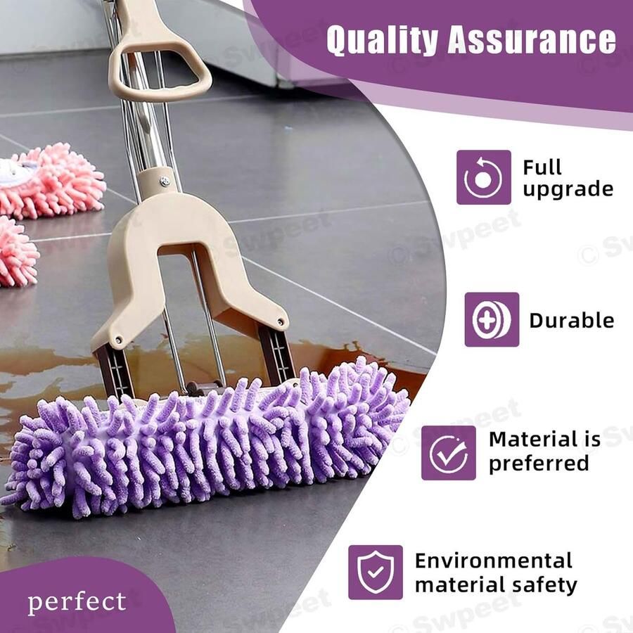 SnelShoppen 10 Stuks 5 Pairs Mop Slippers in 5 Kleuren 8 Inch Multifunctionele Wasbare Herbruikbare Zachte Microfiber Schoenen Voor Huishouden Ke