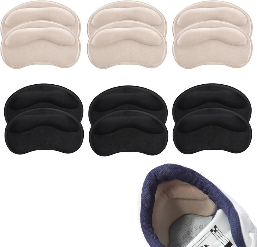 SnelShoppen 12 stuks hielkussentjes zelfklevende hielgrepen voor en gelhielbeschermers voor hoge hakken sneakers en h