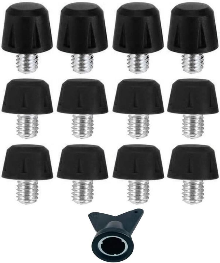 SnelShoppen 12 Stuks Voetbalschoenen Spikes Schoen Noppen Vervangende Noppen voor en Rubber en Metaal Geschikt voo