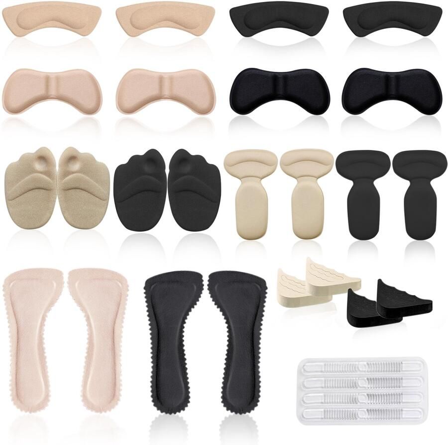 SnelShoppen 14 Paar High Heel Kussen Pads Hiel Pads Schoenvullers Schoen Pads Inlegzolen Voor Hiel Teen en Hiel Kussens op Hoge Hakken voor Ledere