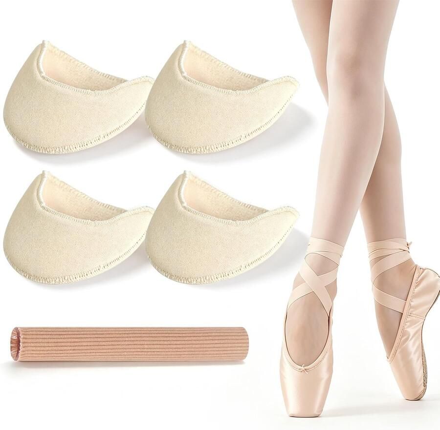 SnelShoppen 2 Paar Zachte Teenbescherming voor Schoenen Teenbeschermhoezen van Stof en Siliconengel Balletschoenen Teenpads met Knipbare Teensprei