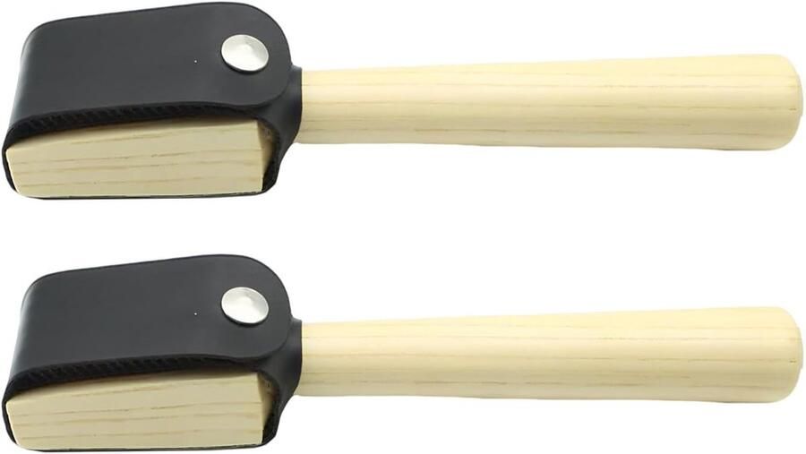 SnelShoppen 2 Stuks Houten Dansschoenen Borstel met RVS Naald Schoenreinigingsgereedschap voor Suède Zolen Inclusief PU Beschermhoes