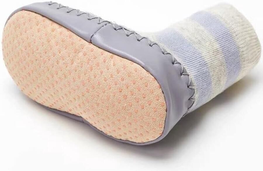 SnelShoppen 3 paar Baby kruipschoenen eerste schoentjes antislip slofjes sokken pantoffels voor binnen en buiten zacht en comfortabel ideaal voor