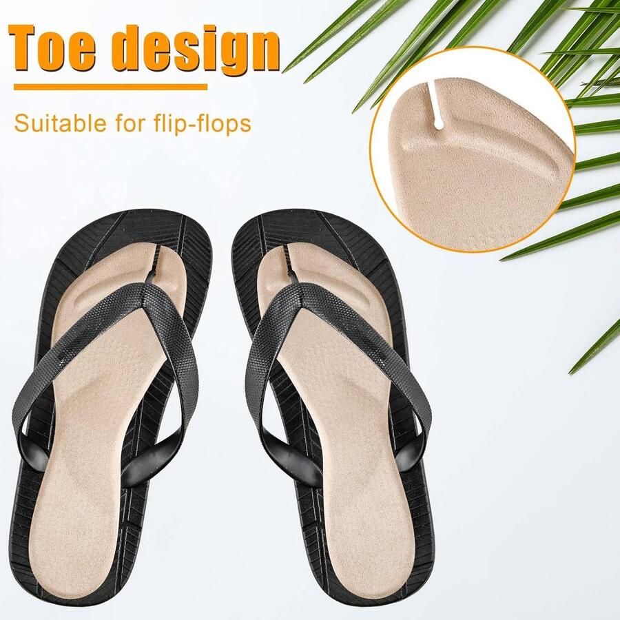 SnelShoppen 4x Flip Flops Adhese Flanel String Sandal Insoles Antislip Schokabsorberende Onzichtbare Slanke Inlegzolen Sandalen Strap Pads Betro